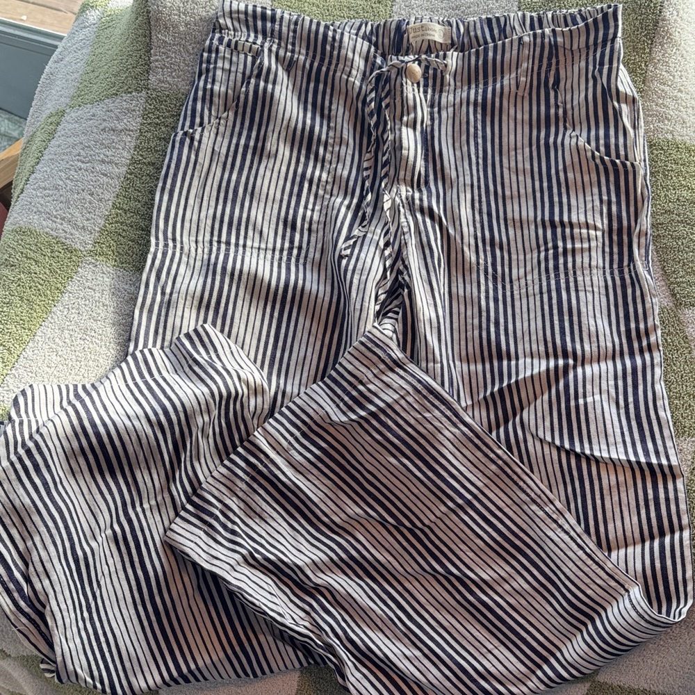 Striped Navy and White Pants
